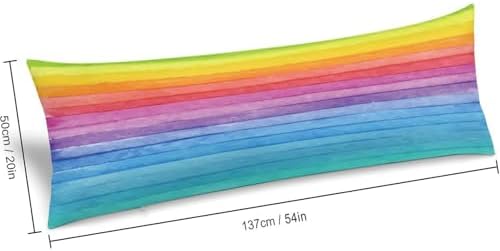 Rainbow Body Pillow Cover Watercolor Lines Pillowcase - Image 2