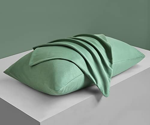 MILVOWOC Brushed Microfiber Queen Pillowcases, Dark Green, 20x30 Inch - Image 4