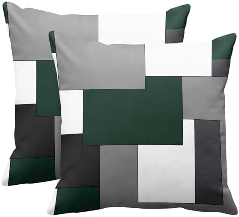 Emvency Throw Pillow Covers Set of 2, 18 x 18 Inch, Dark Green by Emvency