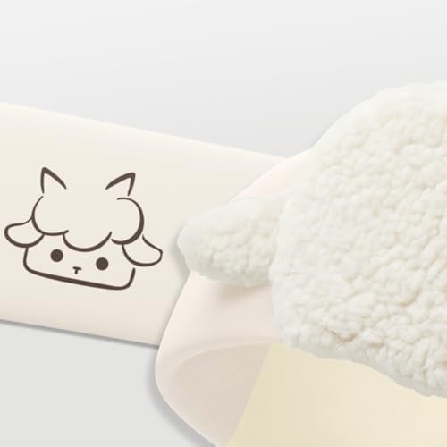 White Faux Lamb Fleece Sleep Mask Allergy Free Full Wrap Eye Cover - Image 2