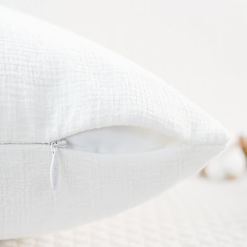 CaliTime Decorative Couch Throw Pillow Covers 20 X 12 Inches True White - Image 3