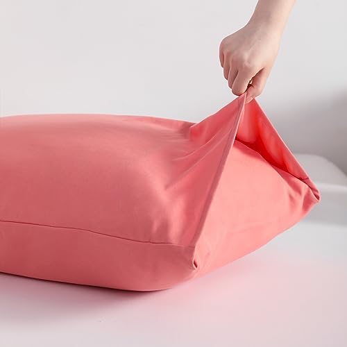 NTBAY Standard Microfiber Pillowcases, 2 Pack, 20 x 26, Coral Pink - Image 4