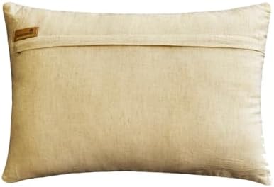 The HomeCentric Gold 12"x24" Lumbar Pillow Cover, Cotton Linen Foil Foil & - Image 3