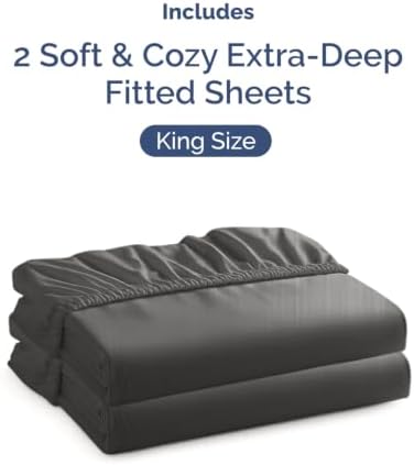 CGK Linens 2 Pack Extra Deep King Fitted Sheets - Image 4