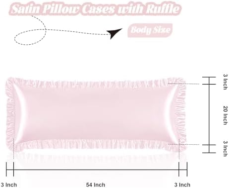 Homiest Blush Pink Ruffle Satin Body Pillow Cover - Image 3