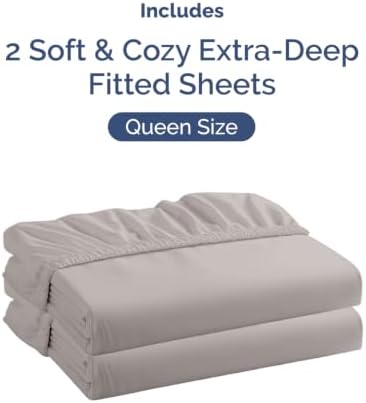 CGK Linens 2 Pack Extra Deep Queen Fitted Sheets - Image 4