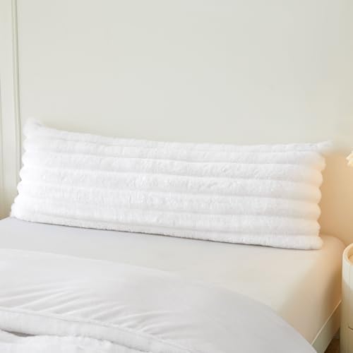 MEGO 20x54 Body Pillow Cover, Soft Wide Ribbed Faux Rabbit Fur by MEGO