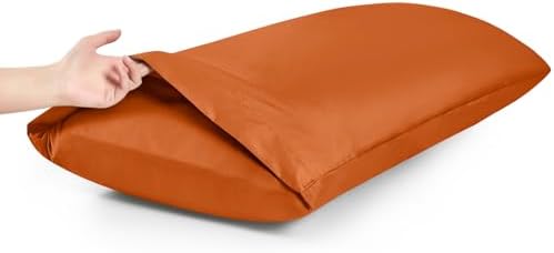 MILVOWOC Brushed Microfiber Body Pillowcases, Burnt Orange, 20x48 Inch - Image 7