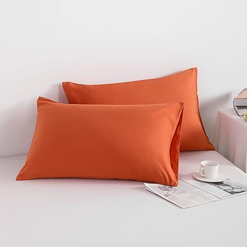 NTBAY Standard Microfiber Pillowcases, 2 Pack, 20 x 26, Brunt Orange - Image 3