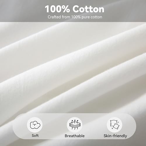 Ruffle Throw Pillow Covers 18x18, Off White Cotton - Image 3