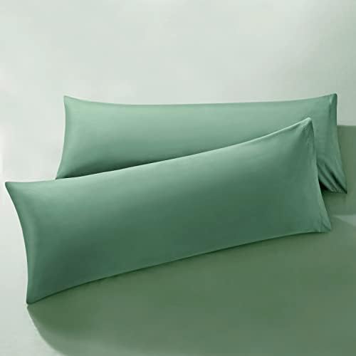 MILVOWOC Brushed Microfiber Body Pillowcases, 20 x 48 Inch, Dark Green by MILVOWOC