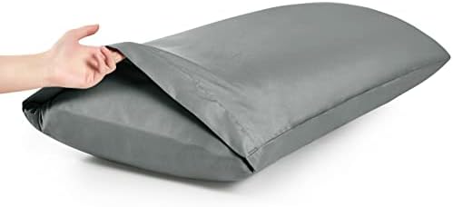 MILVOWOC Brushed Microfiber Body Pillowcases, Dark Grey, 20x48 Inch - Image 6