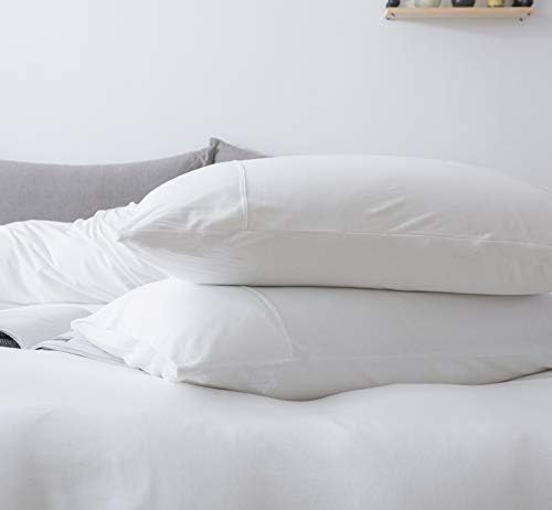 H HOUSEHOLD 100% Jersey Knit Cotton Queen Size Pillowcases Set of 4, Super Soft - Image 2