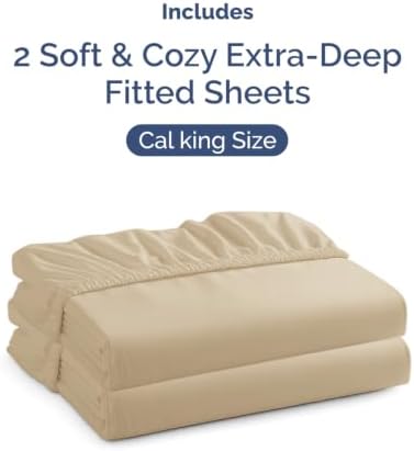 CGK Linens 2 Pack Extra Deep Cal King Fitted Sheets - Image 4
