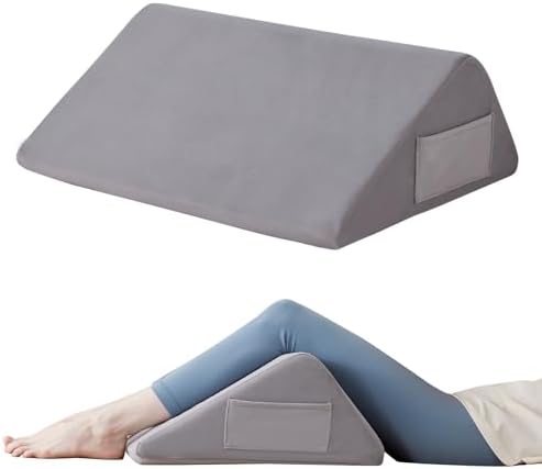 Ruqmuis Knee Pillow for Back Sleeping, 8” Knee Wedge Pillow to Elevate Knee by Ruqmuis