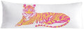 Trendy Pink and Orange Tiger Body Pillow Covers 20x54, Coquette Room Decor by Exqcom