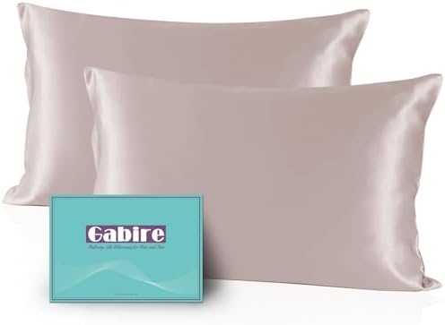 Gabire Mulberry Silk Pillowcases Set of 2, Both Sides Real Silk Pillow Covers by MulberrySilkPillowcases