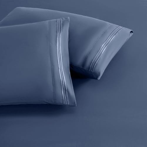 Gray Blue Standard Size Pillow Cases Set of 2 - Image 3
