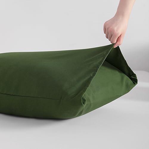 NTBAY Microfiber Queen Pillowcases, 4 Pack, 20 x 30, Olive Green - Image 3