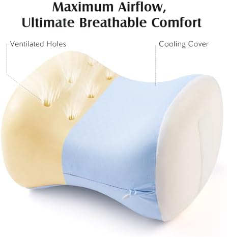 YFONG Knee Pillow for Side Sleepers, Breathable Memory Foam Leg Pillow Blue - Image 6