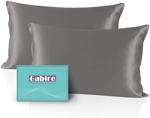 Gabire Mulberry Silk Pillowcases Set of 2, Both Sides Real Silk Pillow Covers by MulberrySilkPillowcases