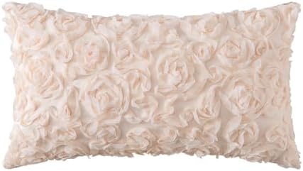 MIULEE Decorative Rose Flower Pillow Cover Pack of 1 Apricot Pink 12x20 by MIULEE
