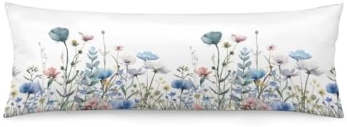 Watercolor Floral Body Pillow Cover Boho Pillowcase by Unknown