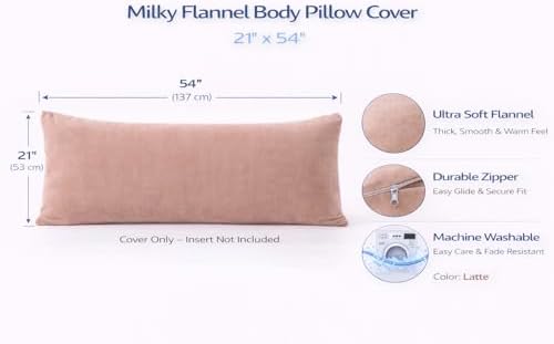 evolive Plush Soft Body Pillow Cover 21"x54", Hidden Zipper - Image 2