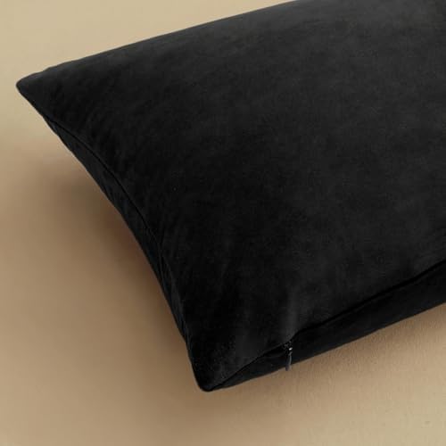 MIULEE Velvet Throw Pillow Covers 16x16 Inch Pack of 2 Black - Image 6