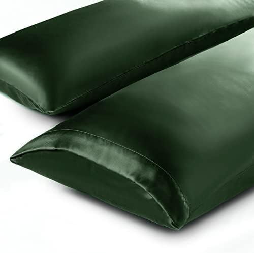 TREELY 1 Pack Satin Pillow Covers 20x48 Inches, Forest Green - Image 6