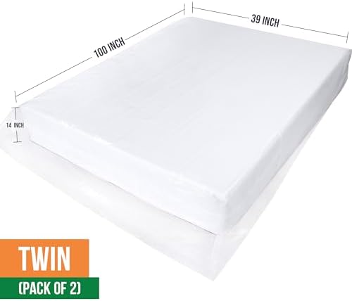 Pack of 2 Twin Mattress Bag for Moving, Storage & Disposal, 2 Mil Thick - Image 2