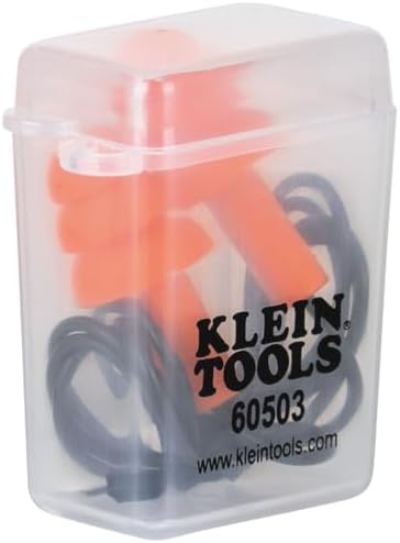 Klein Tools 605036 Corded Earplugs, 25dB NRR, Reusable Orange Ear Protection - Image 6