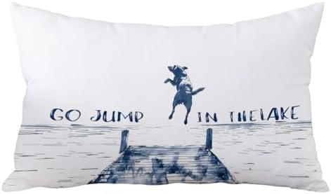 Blue Labrador Retriever Pillow Cover 12x20, Lake House Decor, Gifts by towelsbagnotebook