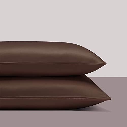 NTBAY Queen Satin Pillowcases, Dark Brown - Image 4