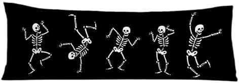 Dancing Skeleton Halloween Body Pillow Covers 20x54, Halloween Home Decor by Exqcom