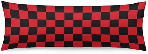 Checkerboard Decorative Body Pillow Cover, Geometric Checkered Plaid Pattern by TOKILIAR