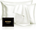 INFIIXSO Silk Pillow Cases 2 Pack, Standard Size, Hidden Zipper by INFIIXSO