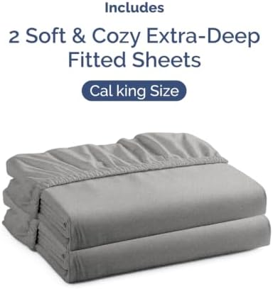 CGK Linens 2 Pack Extra Deep Cal King Fitted Sheets - Image 4
