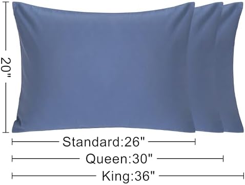 NTBAY Cotton Standard Pillowcases, Denim Blue - Image 4