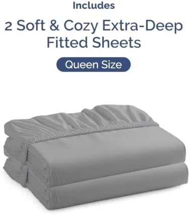 CGK Linens 2 Pack Extra Deep Queen Fitted Sheets - Image 4