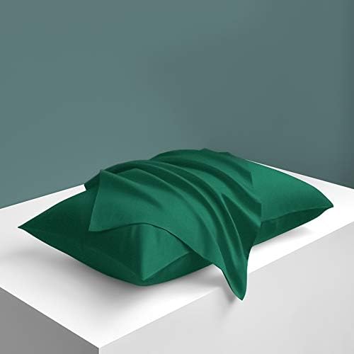 NTBAY Queen Satin Pillowcases, Dark Green - Image 4