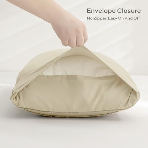 JELLYMONI Light Sand Striped Tufted Pillowcases Standard Size - Image 6
