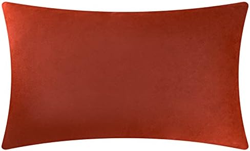 KINGROSE Handmade 3D Flower Throw Pillow Cover, Rust Red, 12x20 Inches - Image 2
