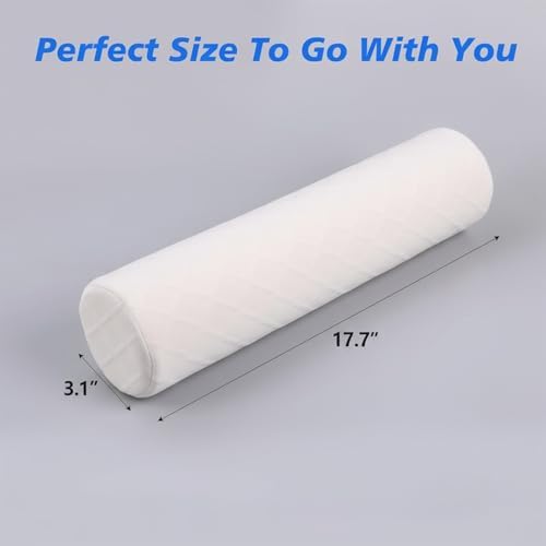 3.1" Small Neck Roll Memory Foam Pillow Cylinder, Detachable Cover - Image 4