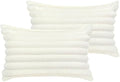 COTEY 12x20 Decorative Faux Fur Throw Pillow Covers Set of 2- Cream White by COTEY