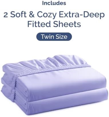 CGK Linens 2 Pack Extra Deep Twin Fitted Sheets - Image 4
