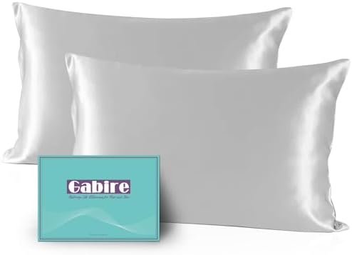 Gabire Mulberry Silk Pillowcases Set of 2, Both Sides Real Silk Pillow Covers by MulberrySilkPillowcases