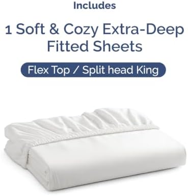 CGK Linens Extra Deep Flex Top Split Head King Fitted Sheet Only - Image 4