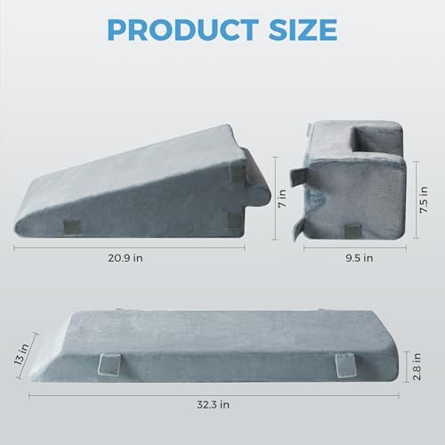 Leg Elevation Pillow for Sleeping, Foam Wedge Pillow Set for After Surgery - Image 2