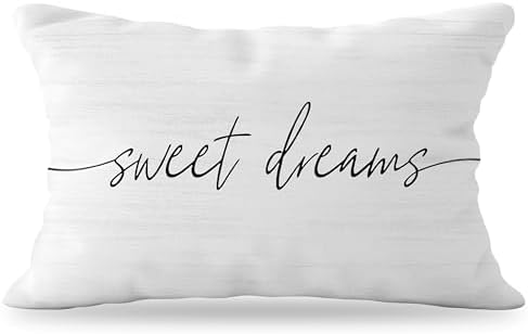 Sweet Dreams Pillow Cover 12x20, Decorative Throw Pillow Covers by YeiHe